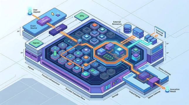 Serverless Cloud Architecture and Data Flow Diagram