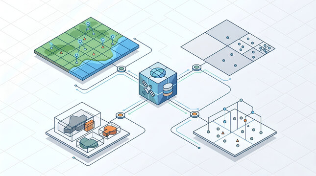 GIS Spatial Data Analysis and Geographic Information System Concept