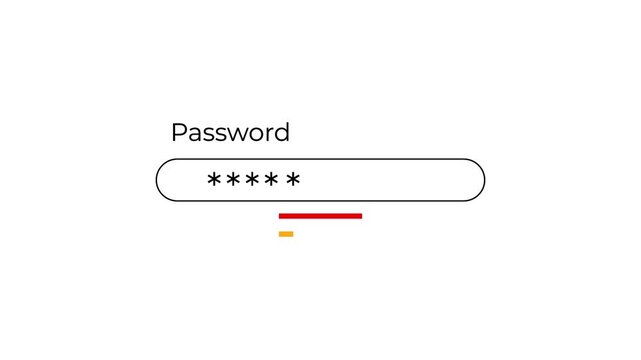 password security interface zoom out intro with strength indicator ui animation.