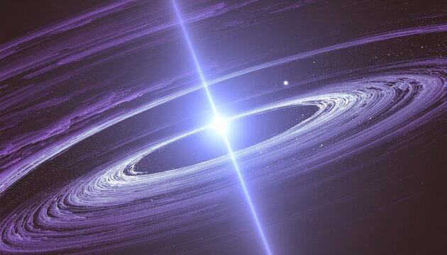 Stellar accretion disk around a bright glowing pulsar in deep space
