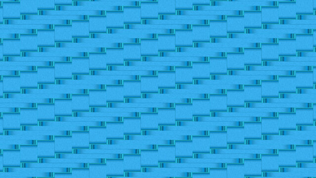 A seamless geometric pattern of repeating blue rectangular blocks arranged in a staggered, stepped formation on a light blue background surface
