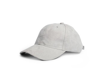 Fototapeta premium Casual Grey Baseball Cap on White Background.