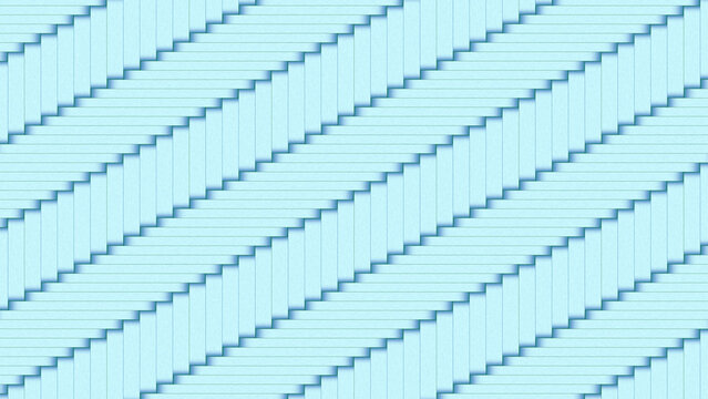 Abstract background, with repeating diagonal, light blue rectangular, bars creating a, structured staircase effect, and rhythmic visual flow