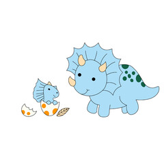 a cute triceratops cartoon illustration © CHAERUL
