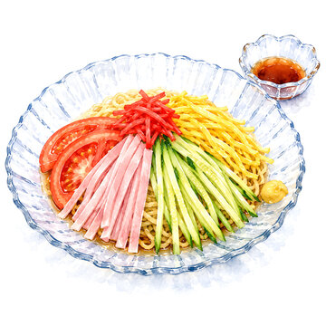Japanese chilled ramen (Hiyashi Chuka)