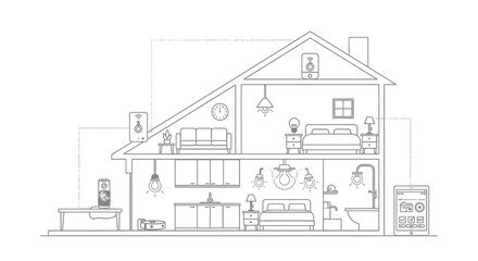 Obraz premium Modern smart home automation system integrated technology