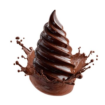 chocolate splash spiral shape isolated on white background jpg