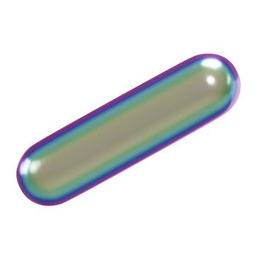 3D Iridescent Capsule Element on White Background