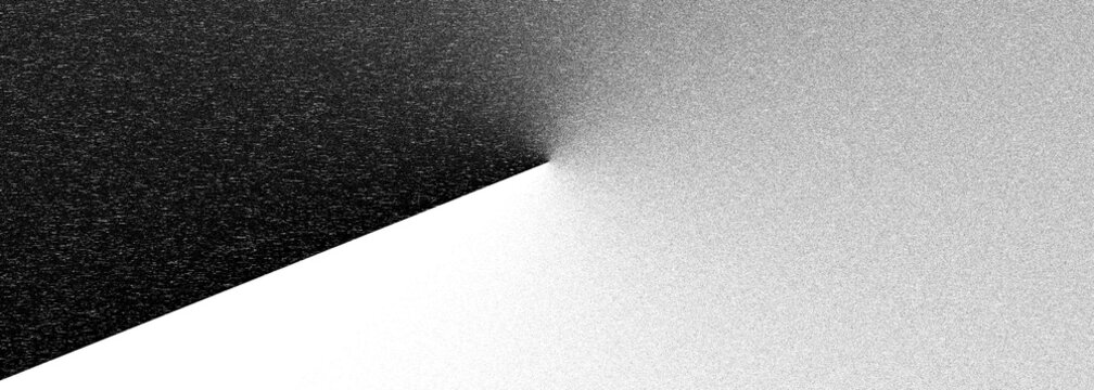 Reversed diagonal split black and white stipple texture background isolated on transparent background