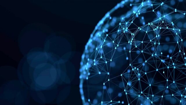 Futuristic digital network sphere background for business technology marketing and banner design.