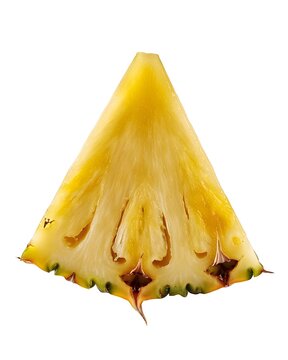 pineapple wedge isolated on white background