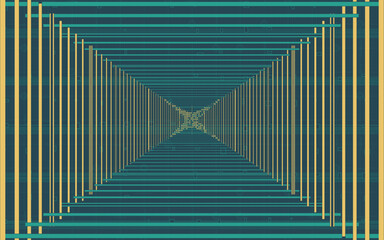 Naklejka premium Futuristic tunnel with a digital technology pattern illustrating network and communication concept for a modern business data background