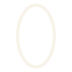 Fototapeta premium Lace Oval Ellipse Frame Border Doily. Vector illustration isolated without background