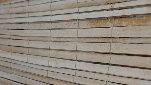 Close Up of Natural Bamboo Mat Texture