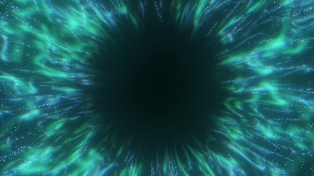 4K Green Glitter Particle Explosion Abstract Light Burst Background Animation Video, Energy Glow Particles Isolated on Black for Motion Graphics, Overlays, Intro