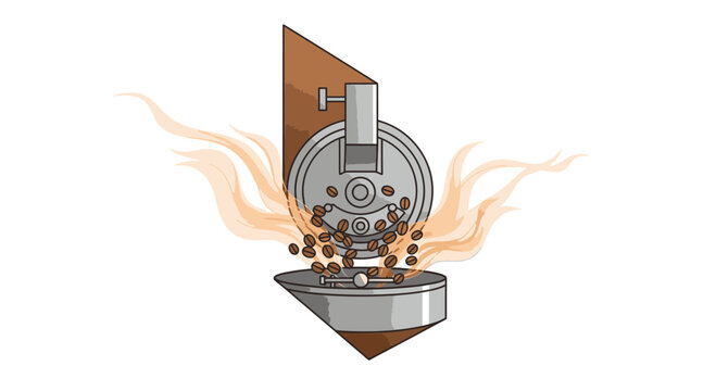 Industrial furnace with burning fire.