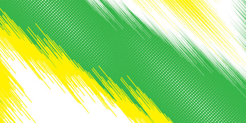 Neon green yellow background with grunge texture brush strokes. Squiggle bold smears template. Grainy bold bright brush strokes. Punk neon vector texture background. Backdrop street art design. eps 10 © BASRI69