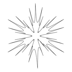 Fototapeta premium Sharp starburst spark Outline