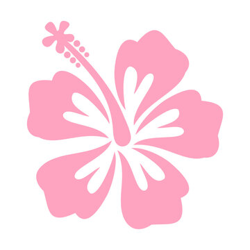 Hibiscus svg cut file. Isolated vector illustration.