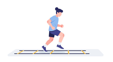 Naklejka premium Agile Athlete Training Agility Ladder for Speed and Coordination