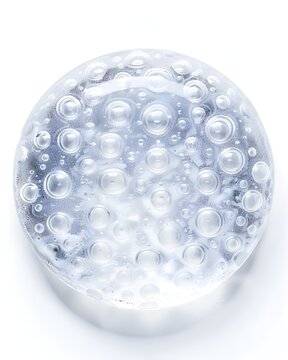 transparent cosmetic gel bubble texture skincare concept isolated on white background