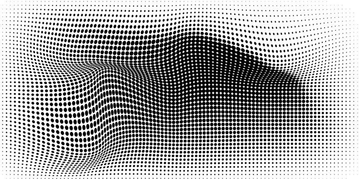 Latar belakang gradien halftone grunge. Tekstur kebisingan grit yang memudar. Wallpaper pasir putih dan hitam