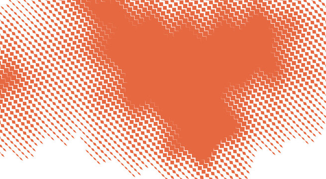 Zigzag halftone pattern with orange and gray tones on transparent background geometric angular repeating texture