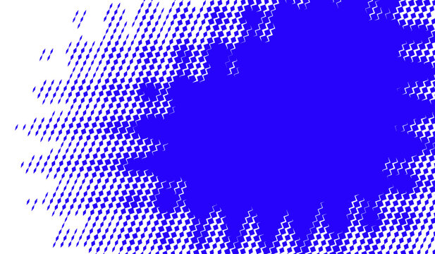 Zigzag halftone pattern with blue gradient and sharp angles on transparent background angular geometric abstract
