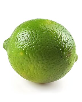 whole fresh lime fruit realistic texture studio lighting isolated on white background