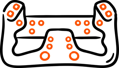 Fototapeta premium Airplane control yoke cockpit steering and flight navigation icon