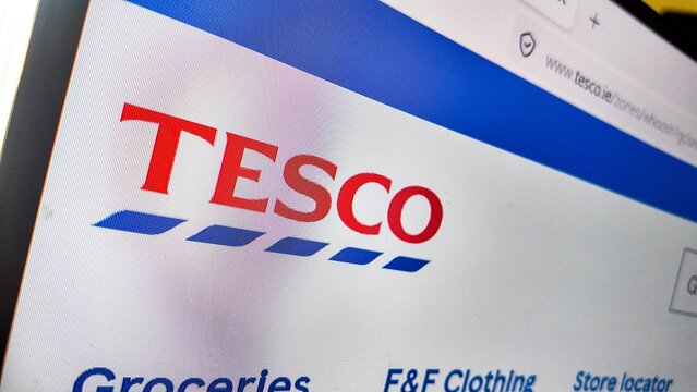 a computer screen with tesco online shopping website displayed...
