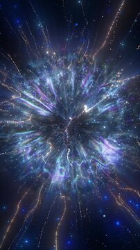 4K Blue Particle Tunnel Abstract Background. Warp Speed Light Rays, Energy Vortex, Glowing Particle Flow, Sci-Fi Motion Graphics, Space Travel Animation, 60 FPS, 2160p
