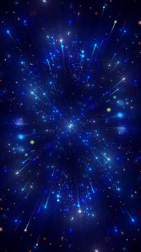 4K Blue Particle Ring with Glowing Sparkles and Energy Halo. Abstract Motion Graphics Background Video, 2160p
