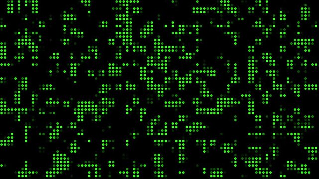 Hi tech motion graphic flickering dots animation background. Abstract dot technology background. 4K Dots Animated Background, Hi tech loop dotted overlay background.