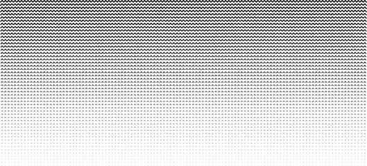 Zigzag wave halftone pattern with a vertical gradient fading from black to white on a clean white background, surface area © rakib