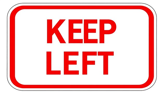 Keep Left Traffic Sign Instruction Graphic.