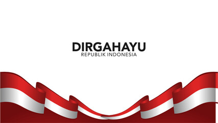 Fototapeta premium Flowing Indonesian Flag Independence Day Banner