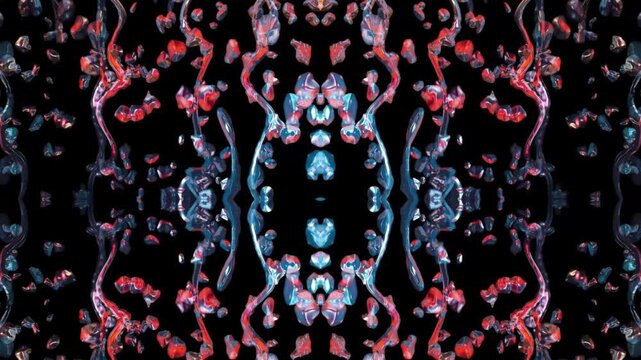 Abstract Symmetrical Liquid Chrome Bio-Organic Splatter Motion Graphic VJ Loop