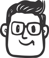 Doodle of a Man Wearing Glasses