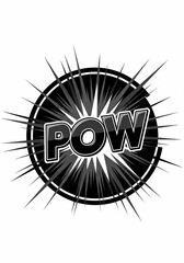 衝撃波、漫画風「POW」の叫び。