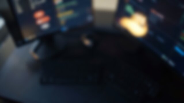 Dark Modern AI Developer Desk Setup for Software Engineering Landing