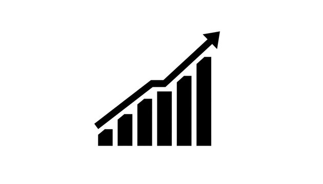 business graph on white background
