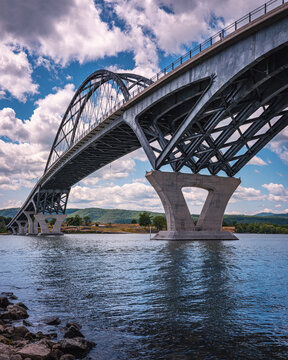 Lake Champlain Bridge crossing Lake Champlain between Crown Point, New York and Chimney Point, Vermont, USA