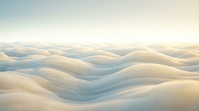 Soft billowy clouds form dreamy flight concept. Soft clouds rolling in a serene and tranquil atmosphere.