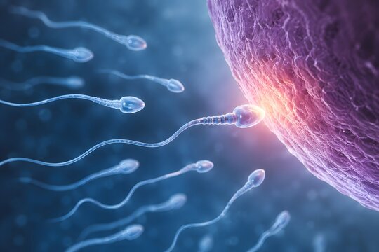 Fertilization process of human egg and sperm