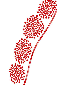 Beautiful  Red And Golden Flower Leaf Design 