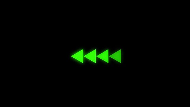 Fast forward white symbols icon symbol animation on black background. Fast forward sign moving forward. arrow animation on black background. 4k animation.