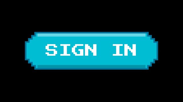 Pixelated Sign In Button Interface Element Retro Gaming Style.