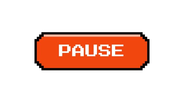Retro Pixel Art Pause Button Graphic For Games And Applications.