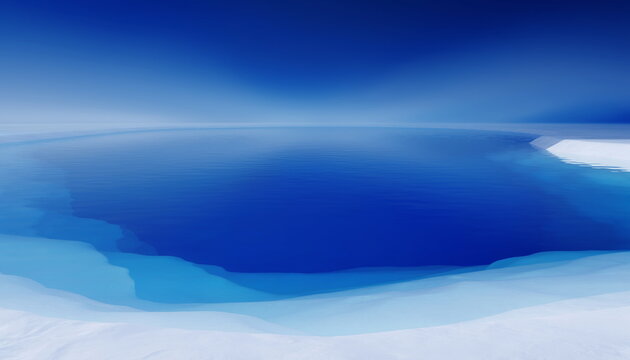 Abstract deep blue water surface and liquid horizon background 深みのある上品なブルーの水面とグラデーション背景イラスト素材